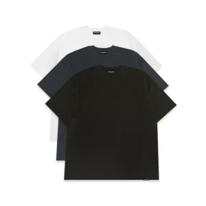 3 Pack Box Fit T-Shirts Black Slate White