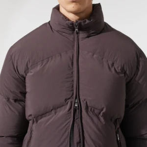 Chevron Puffer Jacket Chocolate