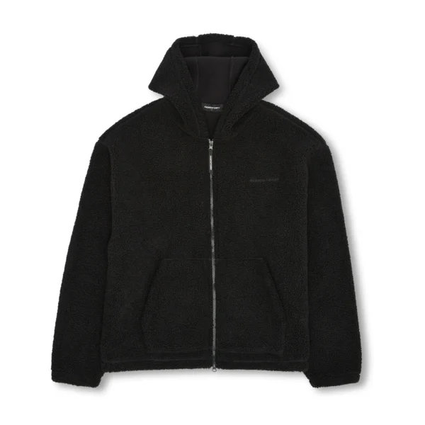 Full Zip Borg Jacket Black