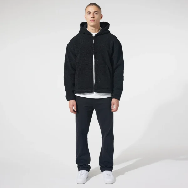 Full Zip Borg Jacket Black