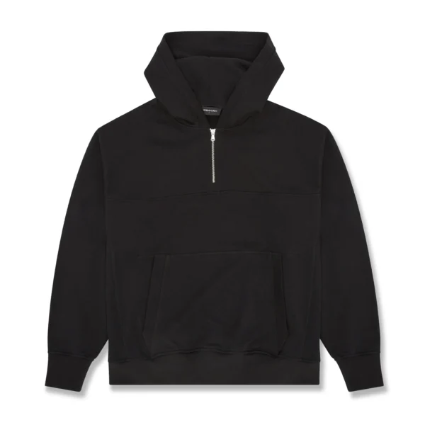 Heavyweight 1by2 Zip Hoodie Black