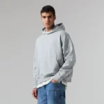 Heavyweight Box Fit Hoodie Grey Marl