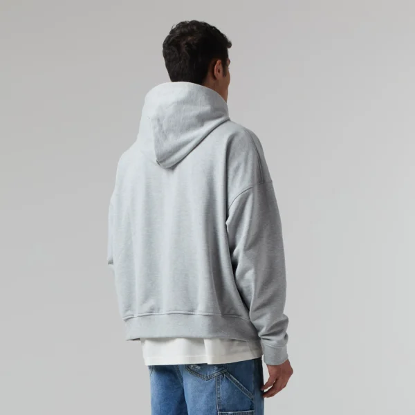 Heavyweight Box Fit Hoodie Grey Marl