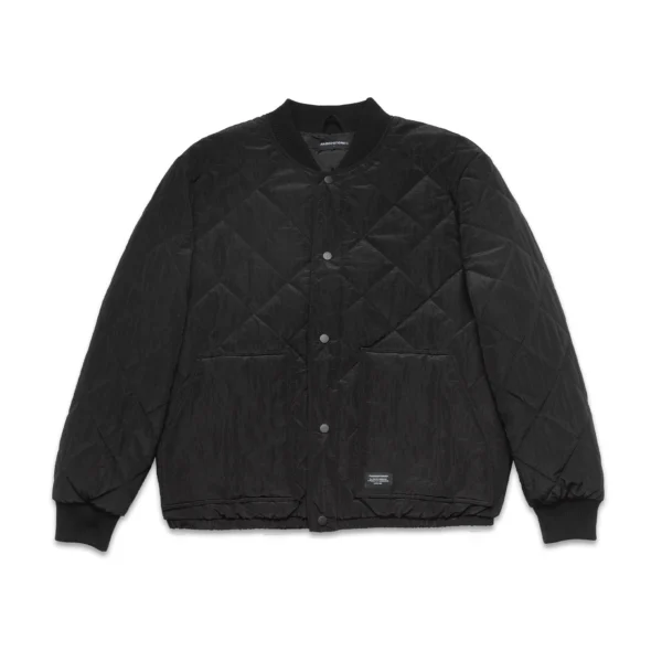 Quilted Bomber Jacket Black