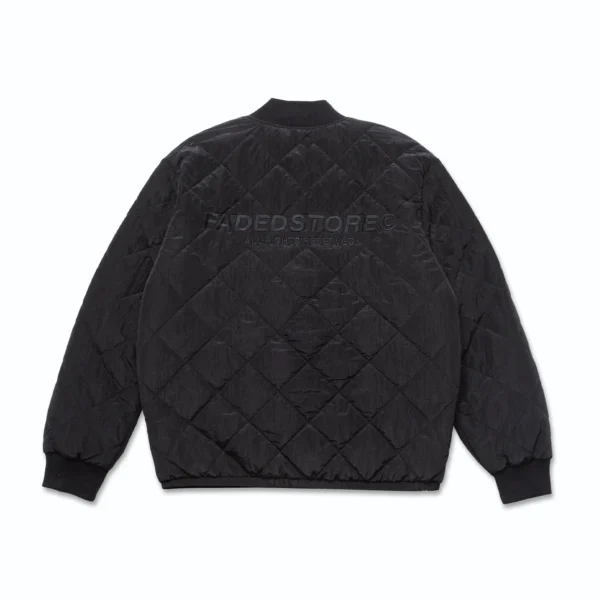 Quilted Bomber Jacket Black